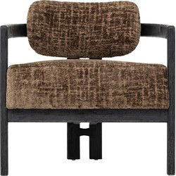 MUST Living Lounge chair Kelly black,75x73x73 cm, luxor hazelnut