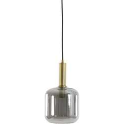 Light&living Hanglamp Ø16x26 cm LEKAR antiek brons+smoke glas