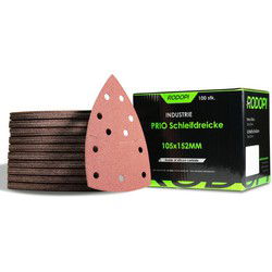 Rodopi® 100x Korrel 80 Multi-Schuurpapier Driehoek 105x152 mm - Industrieel