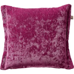 Dutch Decor LEWIS - Sierkussen 45x45 cm - fluweel - met sierrand - Festival Fuchsia - paars - Dutch Decor