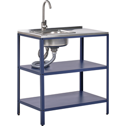 Beliani VILAMA - Buitenkeuken-Blauw-Staal