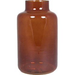 Bloemenvaas - bruin/transparant glas - H25 x D15 cm - Vazen