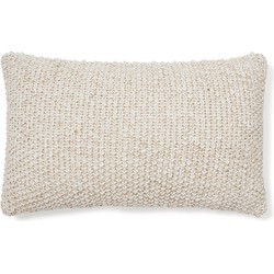 Kave Home - Kussenhoes Sunira van katoen en natuurlijk jute 30 x 50 cm