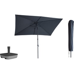 Kopu® Sevilla Parasol Rechthoek 200x300 cm met Hoes en Voet Grijs