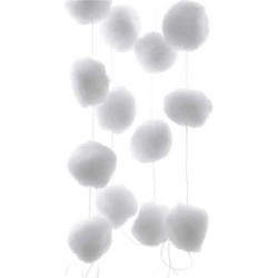 Decoris sneeuwballen slinger - wit - L180 cm - Kerstslingers