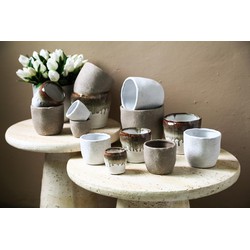 PTMD Bloempot Anaraa - 18x18x16 cm - Keramiek - Wit