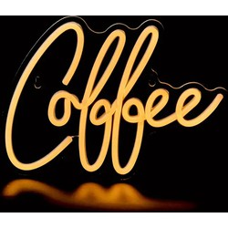 Groenovatie LED Neon Wandlamp "Cofffee", Op USB, 44x30x2cm, Warm Wit