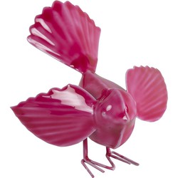 Vogel Plym metaal 13x15x14 cm roze