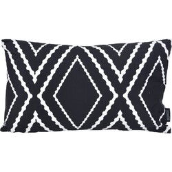 Sierkussen Yana Black Long | 30 x 50 cm | Katoen/Polyester