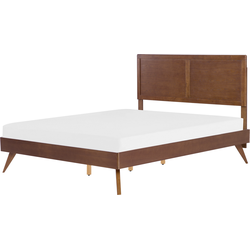 Beliani ISTRES - Tweepersoonsbed-Donkere houtkleur-MDF