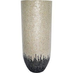 PTMD Bloempot Vojtech - 50x50x120 cm - Polyester - Wit