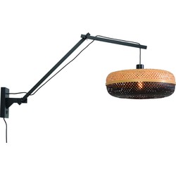 Wandlamp Palawan - Zwart/Naturel - 100x40x70cm