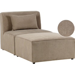 LEMVIG - Chaise longue - Taupe - Corduroy