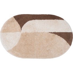 Badmat Bowie - Beige Ovaal 60 x 100 cm