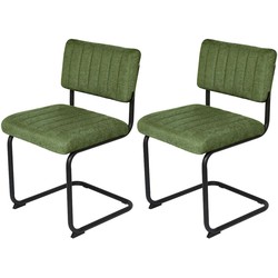 Feel Furniture - Luxe stoel - Ribbon - Groen - 2 stuks