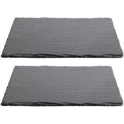 Serveerplank - 2x - leisteen - onderzetter - 20 x 30 cm - hapjesplank - Serveerplanken
