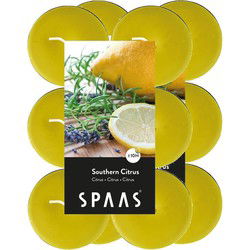 Spaas maxi waxinelichtjes - 24x - Southern Citrus - 10 branduren - geurkaarsen