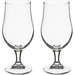 Secret de Gourmet Bierglazen - 8x - voetglazen - 370 ml - 18cm - Bierglazen