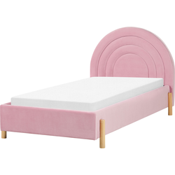 ANET - Bed - Roze - 90 x 200 cm - Fluweel