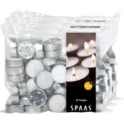 Spaas Theelichtjes/waxinelichtjes - 150x - wit - D3,9 cm - geurkaarsen