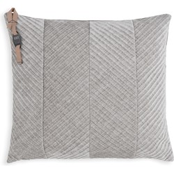 Knit Factory Beau Sierkussen - Licht Grijs - 50x50 cm - Inclusief kussenvulling