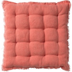 Dutch Decor BURTO - Stoelkussen van gewassen katoen Coral 40x40 cm - roze - Dutch Decor