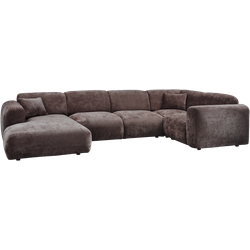 WOOOD Cloud Hoekbank Rechts - Chenille - Warm Bruin - 80x345x198 cm