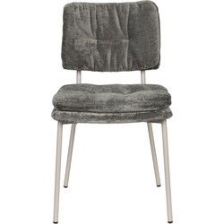 Eetkamerstoel Grijs Stof - 52,5x44x80,5cm - Franck - Set van 2