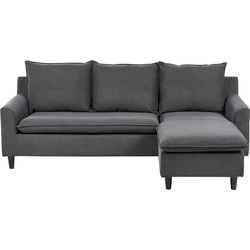 Beliani ELVENES - Hoekbank-Grijs-Polyester