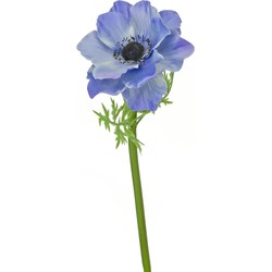 Greenmoods Kunstbloem Anemone Deluxe - Kroonanemoon - Anemone coronaria - Nep plant - 1 Stuk - 43cm - Licht Blauw