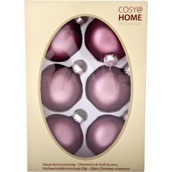6x stuks glazen kerstballen orchidee roze 7 cm mat - Kerstbal