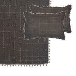 Clayre & Eef Bedsprei Grijs Polyester