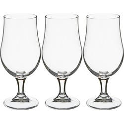 Set van 12x stuks bierglazen transparant 370 ml - 9 x 18 cm - Bierglazen