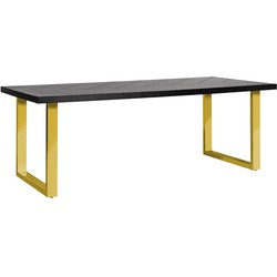 Richmond Dining table Nalo 220 with gold u-leg (Black)
