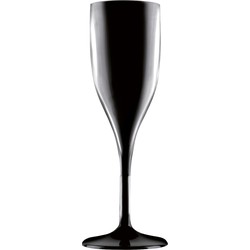 Champagneglazen/prosecco flutes zwart 150 ml van onbreekbaar kunststof - Champagneglazen