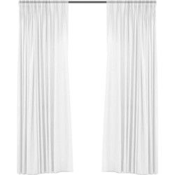 Larson - Luxe ondergordijnen - Met haken - 1.5m x 2.5m - Wit - 2 stuks