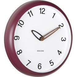 Karlsson - Wandklok Bella - Dark mauve