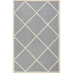 Safavieh Diamond Indoor Hand Tufted Area Rug, Cambridge Collection, CAM136, in Silver & Ivory, 122 X 183 cm