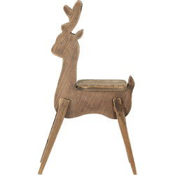 Clayre & Eef Plantentafeltje Rendier Bruin Hout