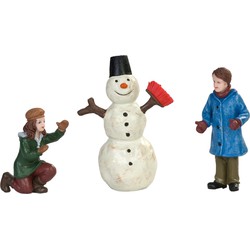 Kinderen maken sneeuwpop set van 3 - Dickensville
