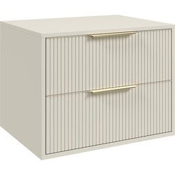 Badplaats Wastafelkast Rimini 60 cm - Beige -  Badmeubel met Lades