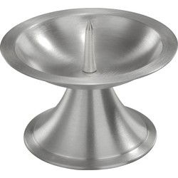 Kaarsenhouder - zilver - metaal - 11 cm - voor stompkaars 7-8 cm - kaars kandelaars
