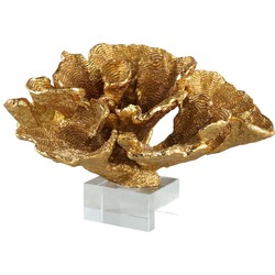 PTMD Zee koraal goudkleurig beeld glas maat in cm: 34 x 22 x 28
