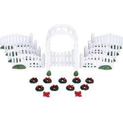Plastic arbor & picket fences with decorations