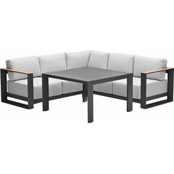 Garden Impressions Malakka lounge dining set 4-delig - valley sand - light teak look