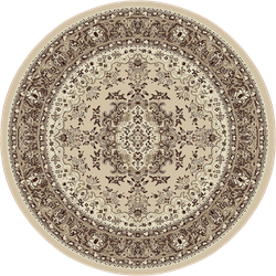 Nain Klassiek Medaillon - Rond - Laagpolig Oosters Vloerkleed - Vintage Tapijt - Creme- 240 CM ROND