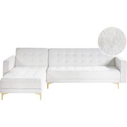 Beliani ABERDEEN - Hoekbank-Wit-Bouclé
