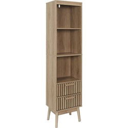 Badkamerkast Klaus - Kolomkast Hoog met Panelen design 30x40x160 cm - Bruin