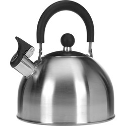 Excellent Houseware Fluitketels/waterkokers - RVS - 2,5 liter - zilver - Fluitketels