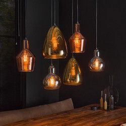 Hoyz - Hanglamp 3+3 Mix - Glass Tricolore - Artic zwart